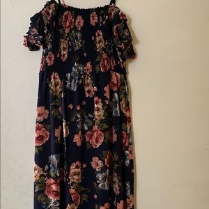 Floral strapless Dress